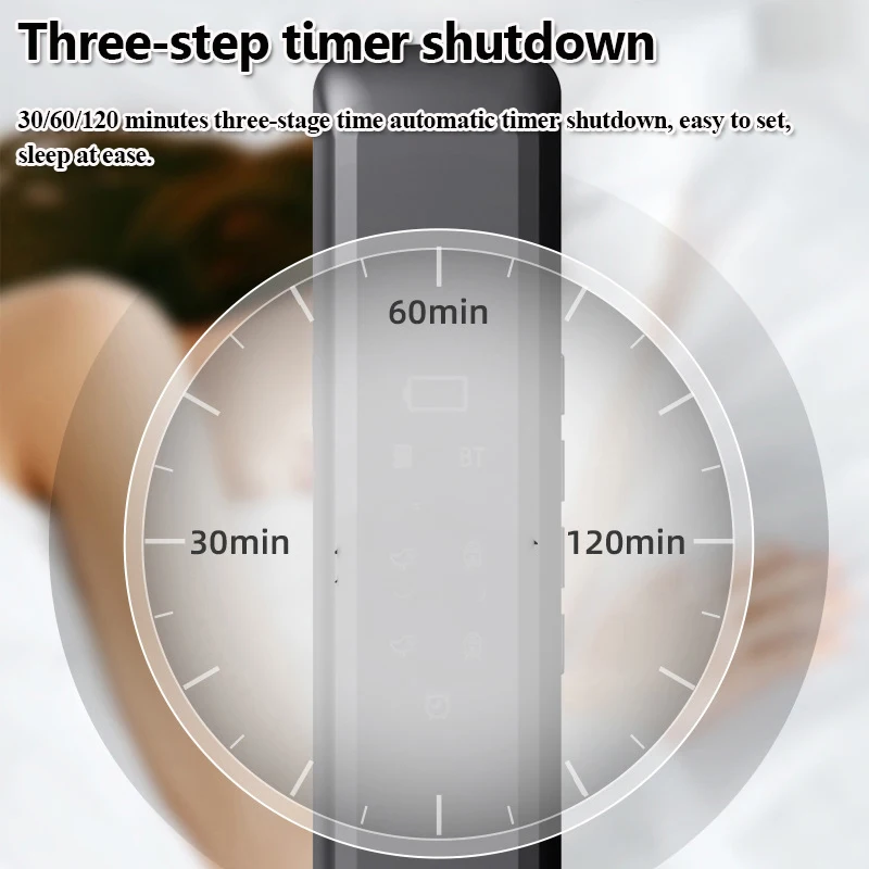 Under Pillow Bone Conduction Bluetooth Speaker White Noise Sleep Aid Soundbar with LED Display Timed Shutdown TF Card Music Play - Image 5